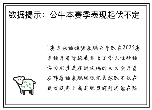 数据揭示：公牛本赛季表现起伏不定